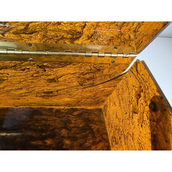 Wilardy Wood Grained Lucite Purse Handbag Vtg Authentic Handle Flower Clasp 50s - Picture 15 of 16